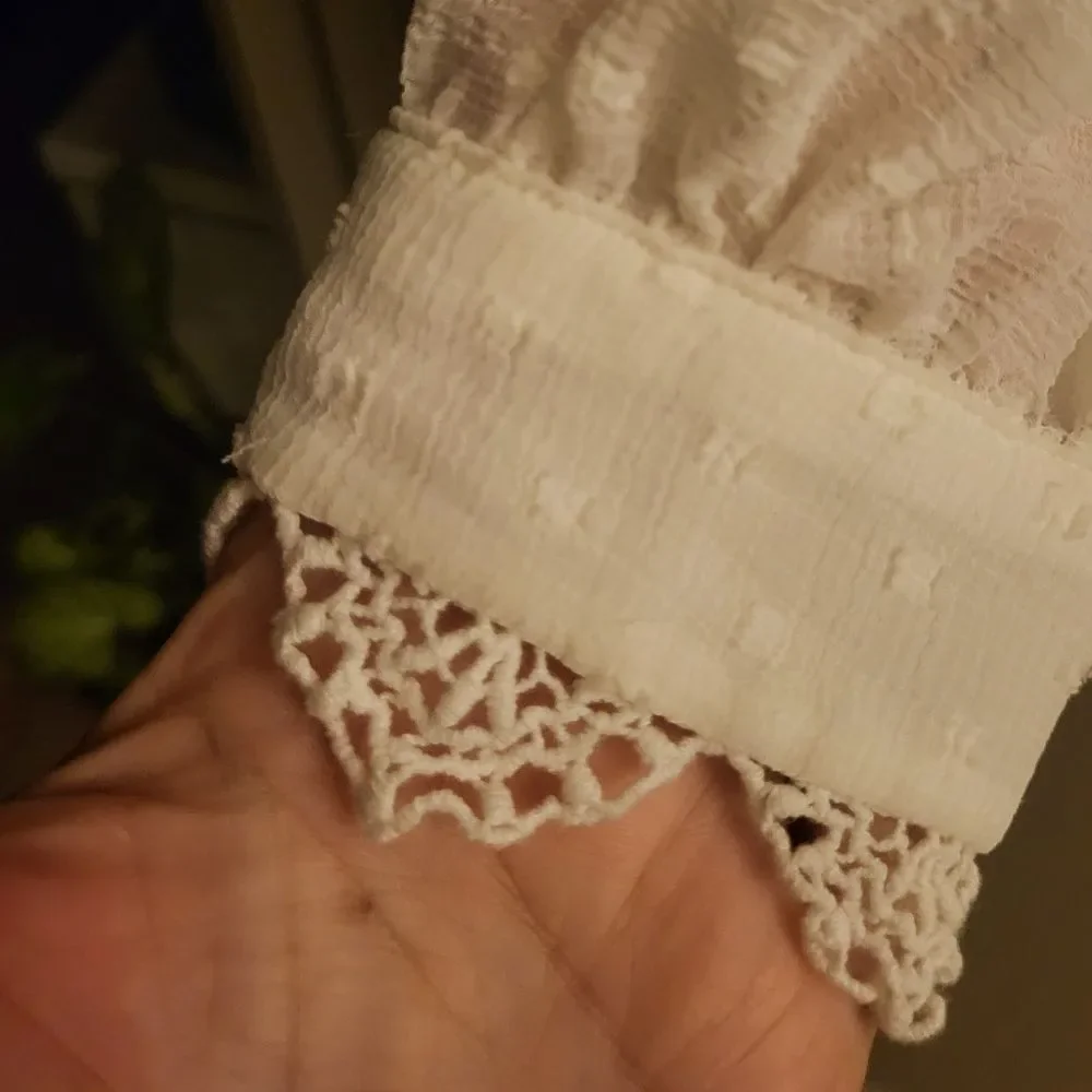 Zara Romantic Lace Tie Blouse